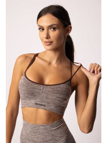 Spaio Biustonosz sportowy "Melange" w kolorze brązowym