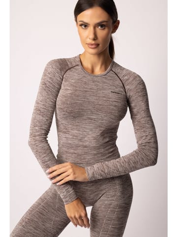 Spaio Koszulka sportowa "Melange" w kolorze brązowym