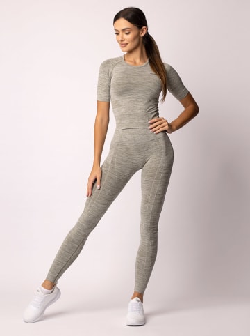 Spaio Koszulka sportowa "Melange" w kolorze khaki