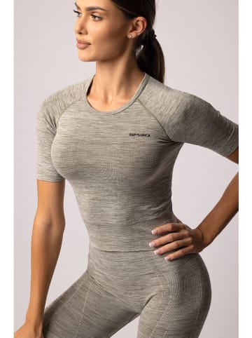Spaio Koszulka sportowa "Melange" w kolorze khaki