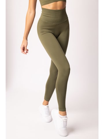 Spaio Legginsy sportowe "Adapt" w kolorze khaki