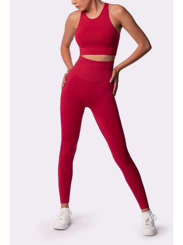 Spaio Legginsy sportowe "Adapt" w kolorze czerwonym