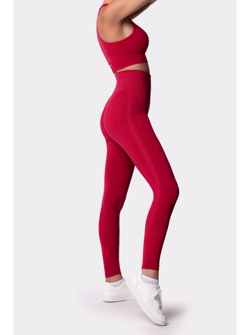 Spaio Legginsy sportowe "Adapt" w kolorze czerwonym