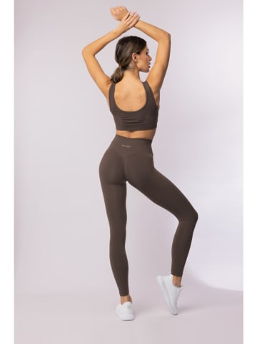 Spaio Legginsy sportowe "Flex 2.0" w kolorze brązowym