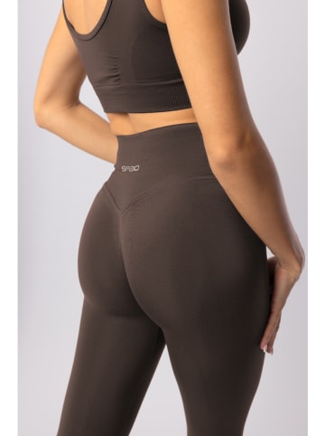 Spaio Legginsy sportowe "Flex 2.0" w kolorze brązowym