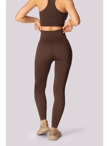 Spaio Legginsy sportowe "Base" w kolorze brązowym