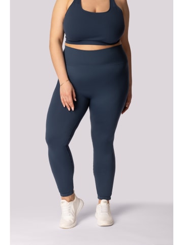 Spaio Legginsy sportowe "Base" w kolorze granatowym