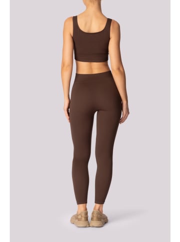 Spaio Trainingsleggings "Ribbed" bruin