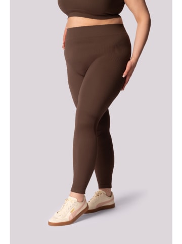 Spaio Trainingsleggings "Ribbed" in Braun