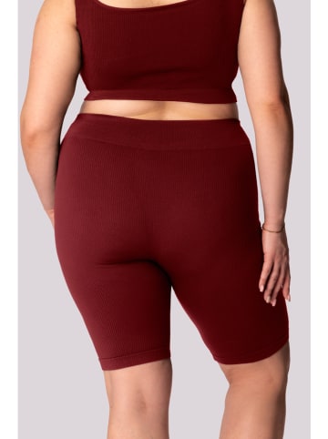 Spaio Szorty sportowe "Ribbed" w kolorze bordowym