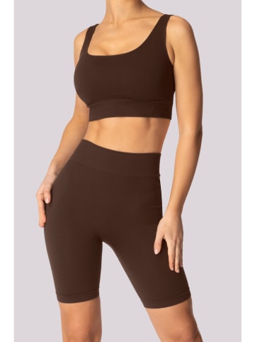 Spaio Trainingsshorts "Ribbed" in Braun