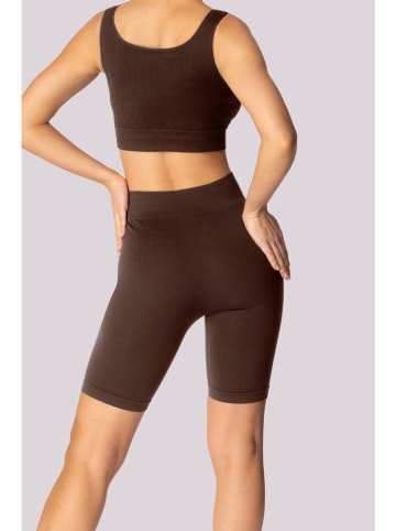 Spaio Trainingsshorts "Ribbed" in Braun