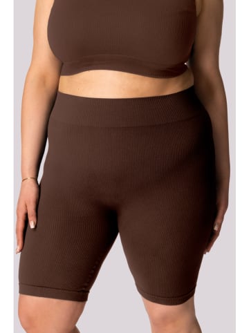 Spaio Szorty sportowe "Ribbed" w kolorze brązowym