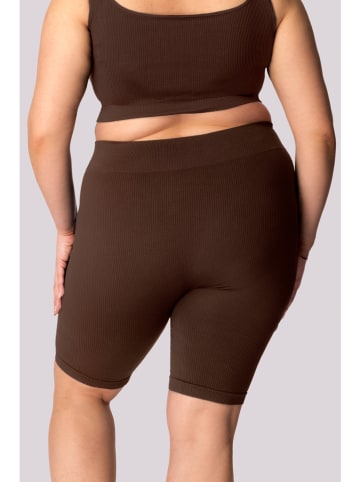 Spaio Szorty sportowe "Ribbed" w kolorze brązowym