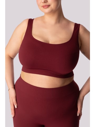 Spaio Biustonosz sportowy "Ribbed" w kolorze bordowym