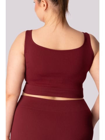 Spaio Biustonosz sportowy "Ribbed" w kolorze bordowym