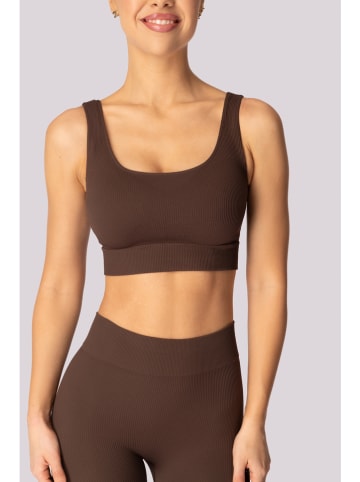 Spaio Sportbeha "Ribbed" bruin