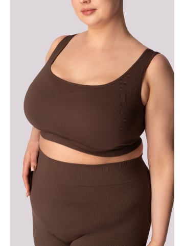 Spaio Biustonosz sportowy "Ribbed" w kolorze brązowym