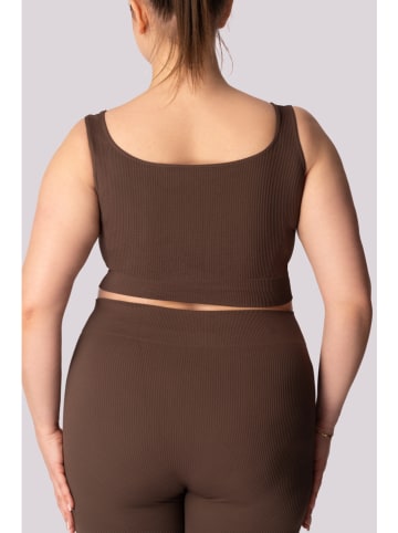 Spaio Biustonosz sportowy "Ribbed" w kolorze brązowym