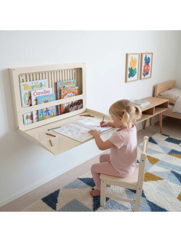 Woody Kids Kinder-activiteits-Murphy-bureau crème - (L)50 x (B)35 cm