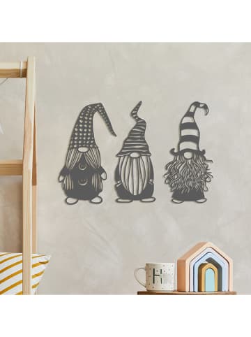 Woody Kids 3tlg. Wanddekor-Set in Anthrazit