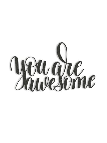 hippodino Wanddekor "You are awesome" in Schwarz - (B)40 x (H)23 cm
