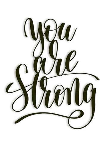 hippodino Wanddecoratie "You are strong" zwart - (B)24 x (H)40 x (D)1,5 cm