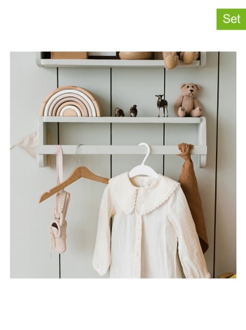 Woody Kids Regały ścienne (2 szt.) w kolorze jasnoszarym - 60 x 10 cm