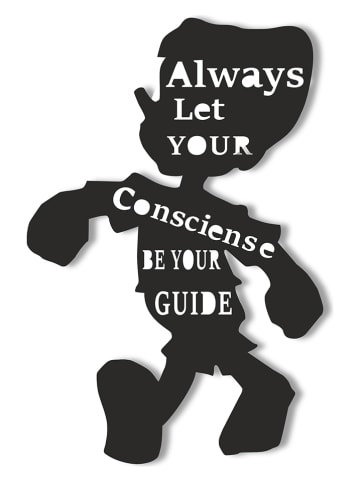 hippodino Wanddekor in Schwarz - (B)33 x (H)50 cm