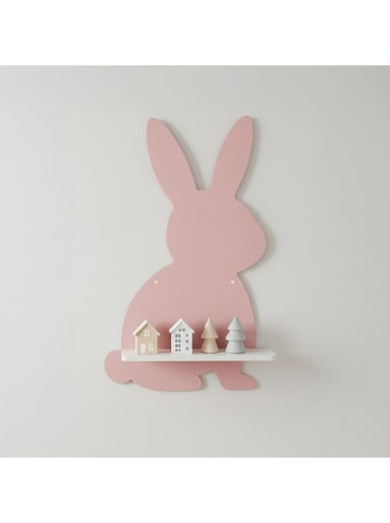 Woody Kids Regał ścienny w kolorze jasnoróżowo-białym - 25 x 33 x 10 cm