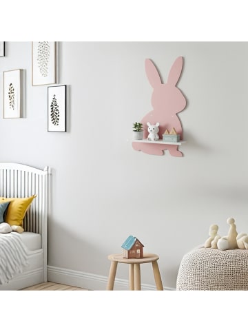 Woody Kids Wandregal in Rosa/ Weiß - (B) 25 x (H) 33 x (T) 10 cm