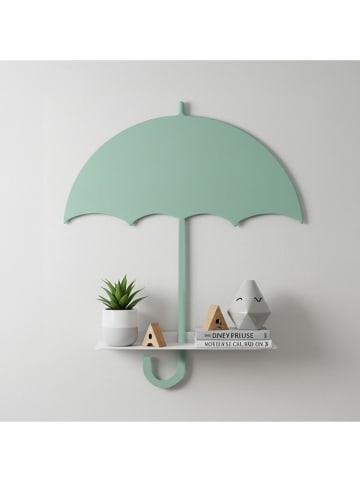 Woody Kids Wandregal in Mint/ Weiß - (B) 33 x (H) 35 x (T) 10 cm