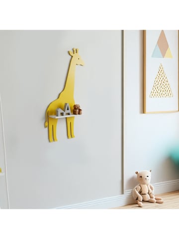 Woody Kids Wandregal in Gelb/ Weiß - (B) 25 x (H) 33 x (T) 10 cm
