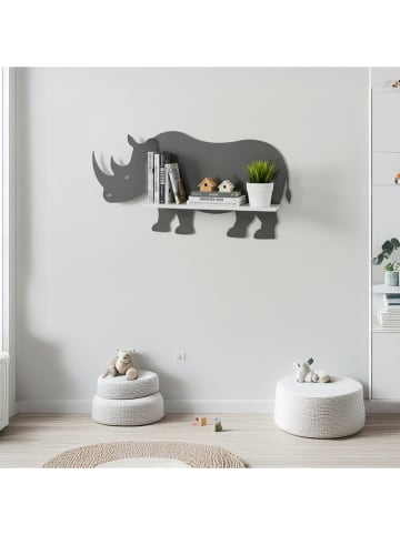 Woody Kids Wandregal in Grau/ Weiß - (B) 33 x (H) 25 x (T) 10 cm