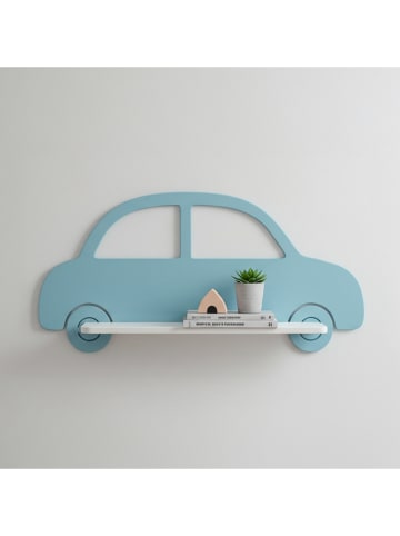 Woody Kids Regał ścienny w kolorze błękitno-białym - 33 x 25 x 10 cm