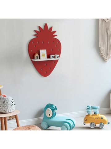 Woody Kids Wandregal in Rot/ Weiß - (B) 33 x (H) 35 x (T) 10 cm