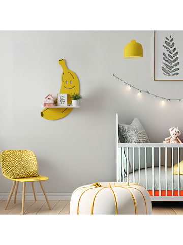 Woody Kids Regał ścienny w kolorze czarno-biało-żółtym - 25 x 33 x 10 cm