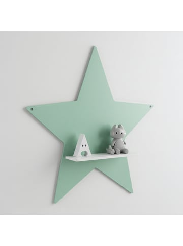 Woody Kids Wandmeubel mintgroen/wit - (B) 33 x (H) 35 x (D) 10 cm