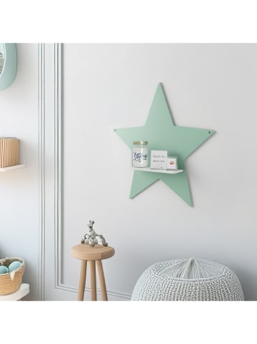 Woody Kids Wandmeubel mintgroen/wit - (B) 33 x (H) 35 x (D) 10 cm