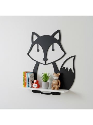 Woody Kids Wandregal in Schwarz/ Weiß - (B) 33 x (H) 35 x (T) 10 cm