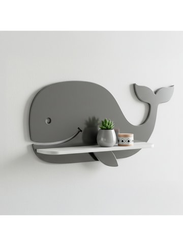 Woody Kids Wandregal in Grau/ Weiß - (B) 33 x (H) 25 x (T) 10 cm