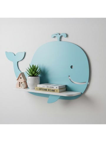 Woody Kids Wandregal in Türkis/ Weiß - (B) 33 x (H) 25 x (T) 10 cm