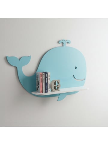 Woody Kids Wandregal in Türkis/ Weiß - (B) 33 x (H) 25 x (T) 10 cm