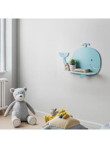 Woody Kids Wandmeubel turquoise/wit - (B) 33 x (H) 25 x (D) 10 cm