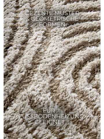 Elle Decoration Hoogpolig tapijt "Chappe" beige