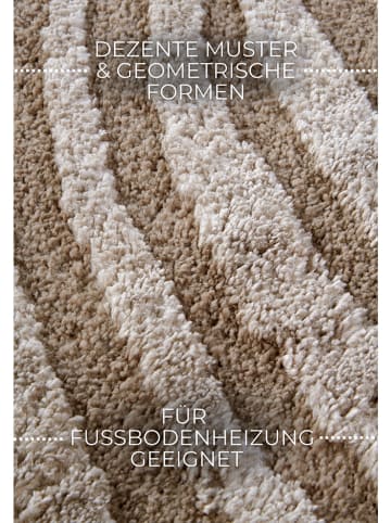 Elle Decoration Hochflor-Teppich "Pigment" in Beige