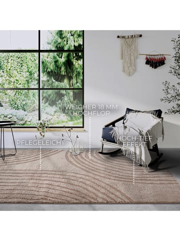 Elle Decoration Hoogpolig tapijt "Pigment" beige