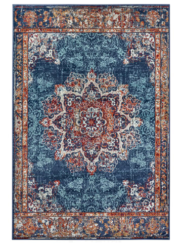Hanse Home Kurzflor-Teppich "Maderno Luxor" in Blau/ Orange