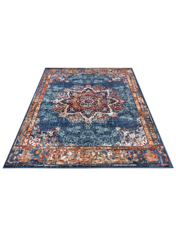 Hanse Home Laagpolig tapijt "Maderno Luxor" blauw/oranje