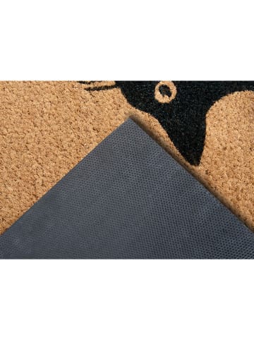 Hanse Home Kokos-deurmat "Cat" zwart/lichtbruin